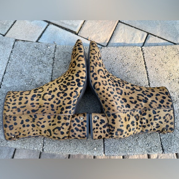 Sam Edelman PAIGE 2 Tan Leopard Print Ankle Booties Size: 8 - Picture 5 of 12